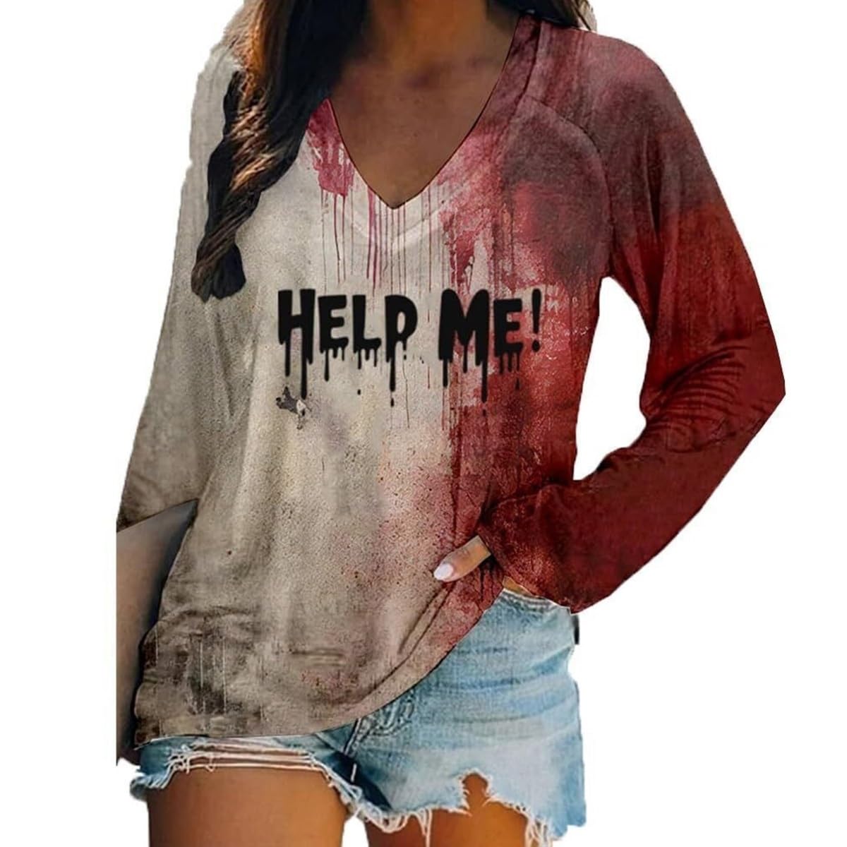 Amazon.com: xyunluk 2024 Problem Solved T Shirt Bloody Shirt Women